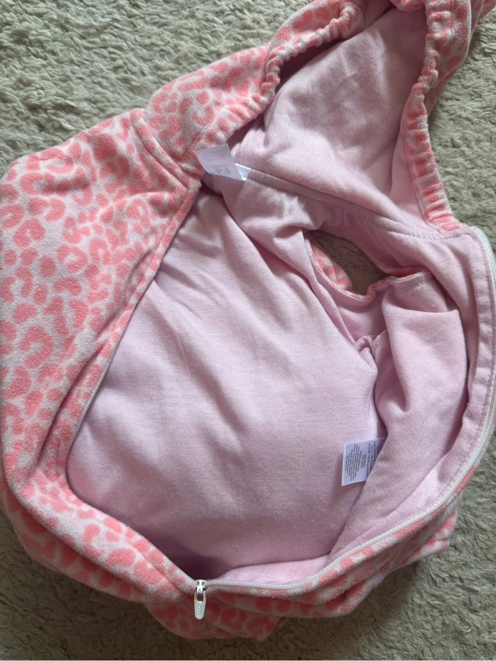 Carters baby pink leopard fleece costume